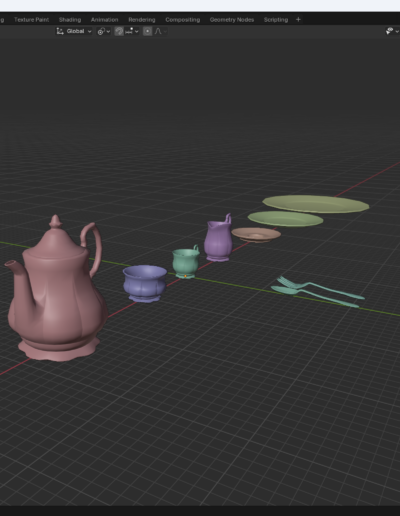 Les low polygons de la vaisselle